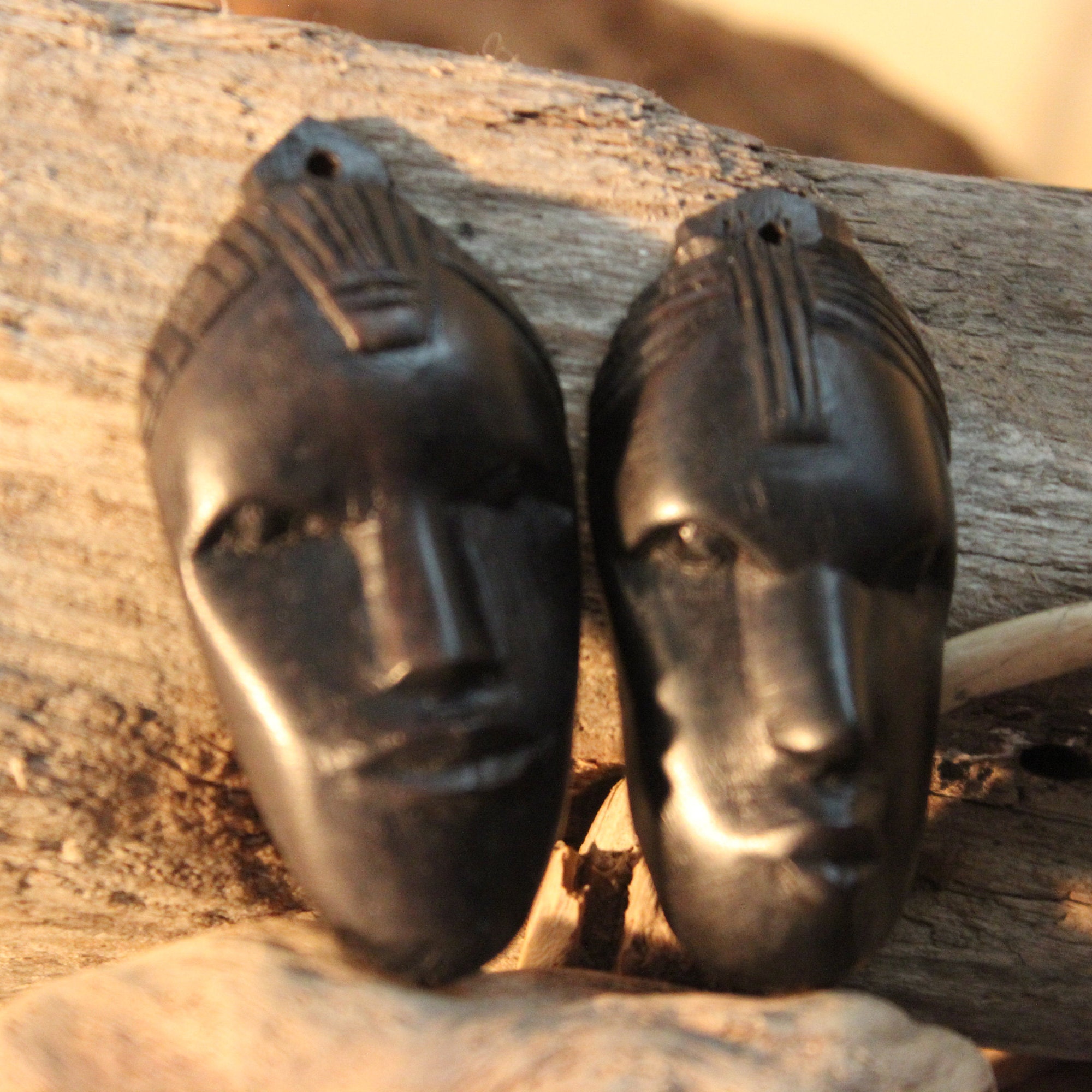 Vintage African Wood Pendants Ebony Pendant Large Ebony Pendant Large Kenya Wood Pendant Large