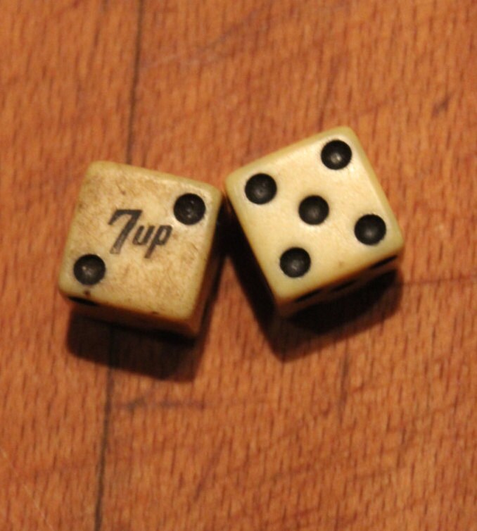 Vintage Dice 7up Dice Rolls a Seven Every Time Vintage 7up Advertising