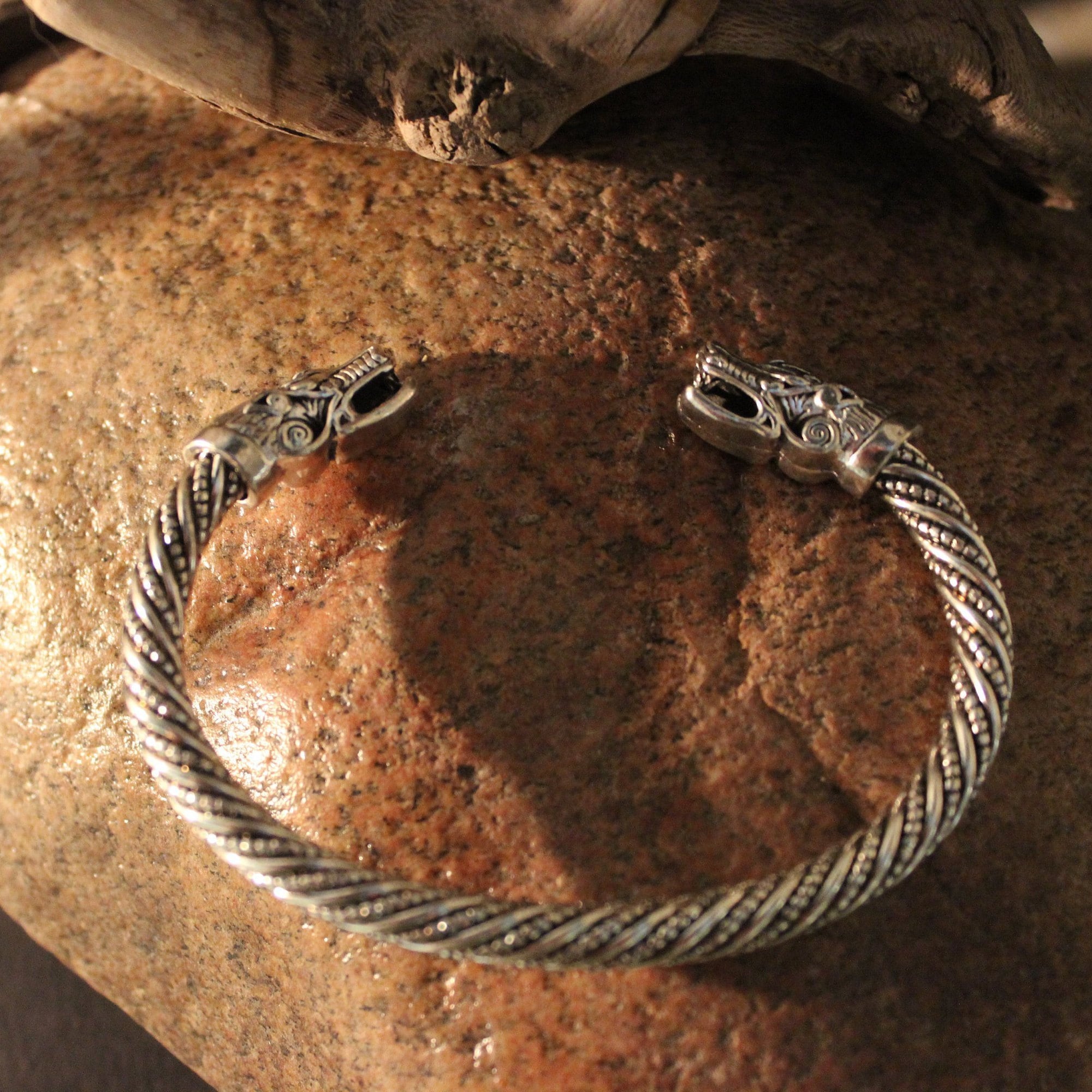 Viking Silver Wolf Bracelet Viking Norse Cuff Bracelet Norse Silver