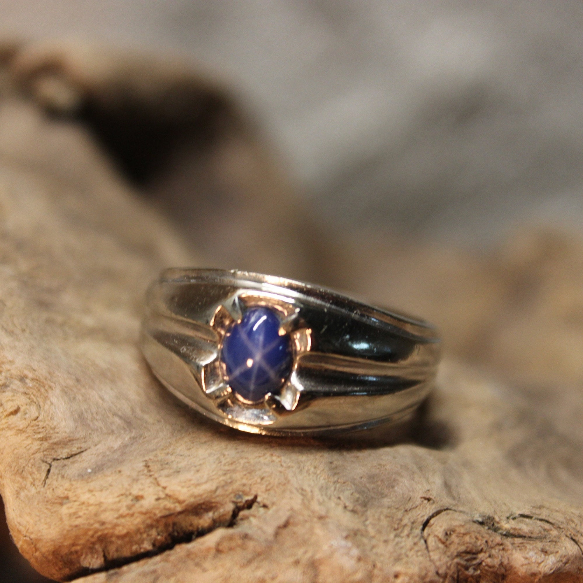 1980's Vintage Blue Star Sapphire Ring 10K Solid Gold Mens Ring 6.5 Grams  Size 10 Vintage Mens Sapphire Ring Mens Blue Star Sapphire Ring - Etsy