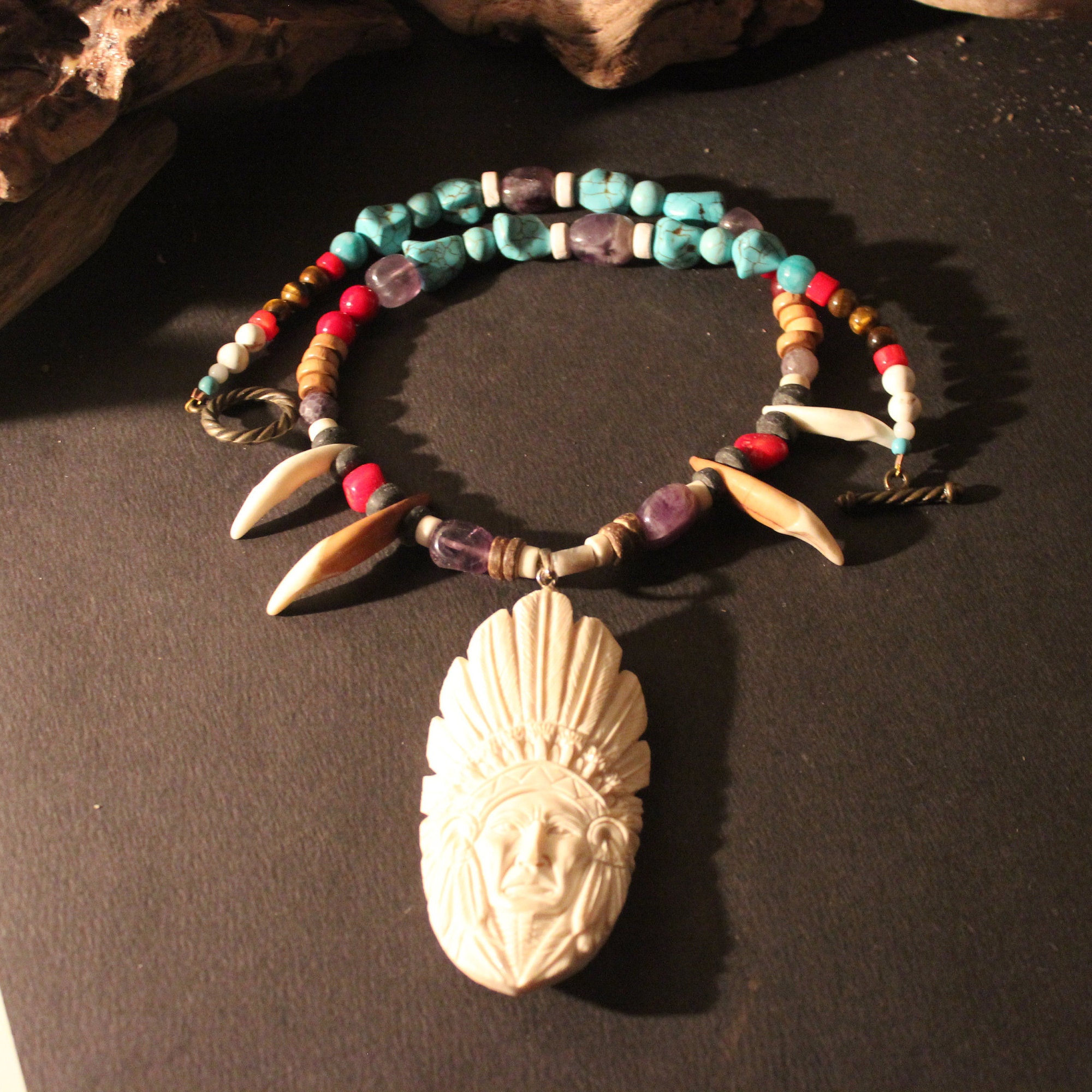 Astounding Vintage Native American Navajo Hand Carved Animal Sterling Silver Necklace Astounding Vintage Native American Navajo Hand Carved Animal Sterling Silver Necklace