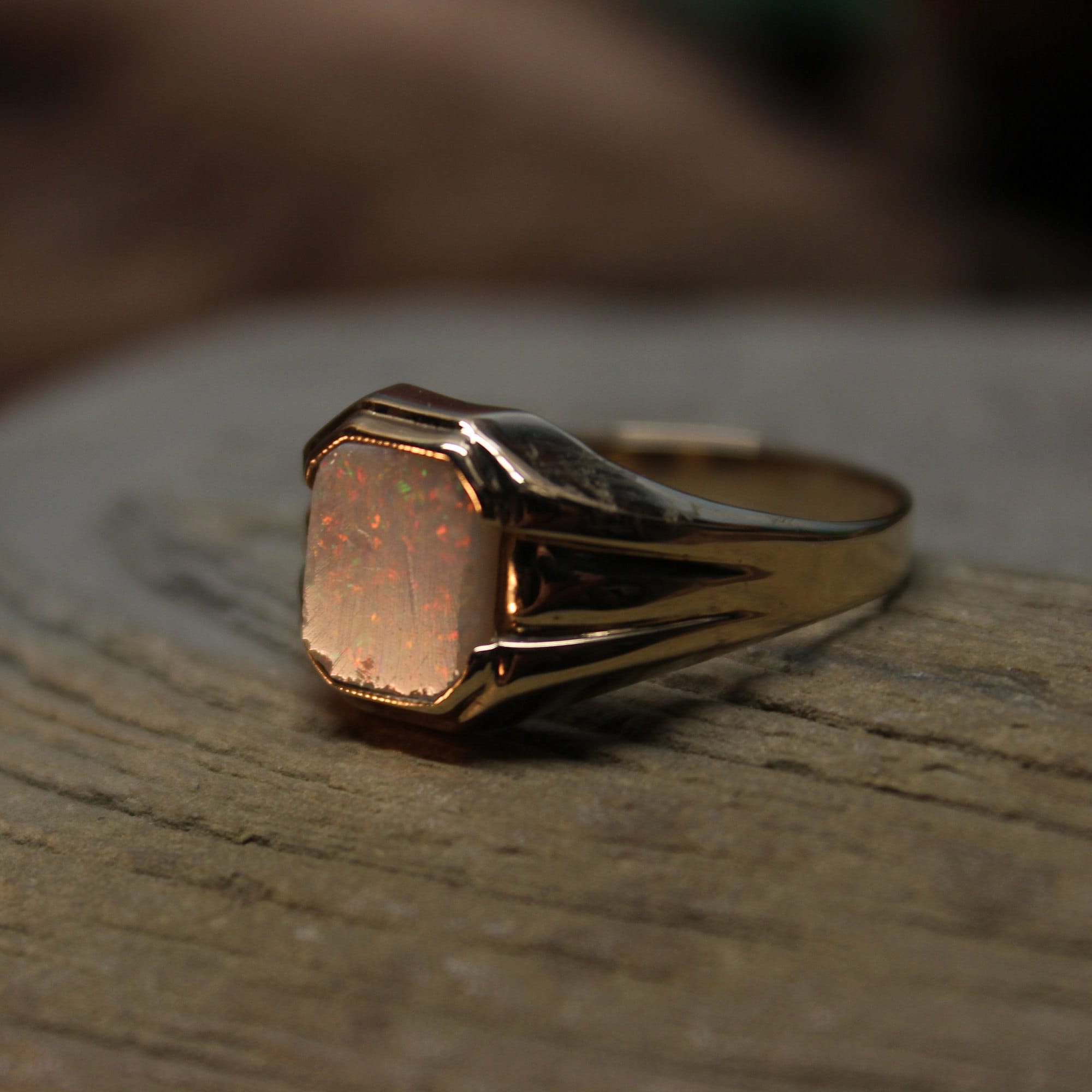 1940's Vintage Mens 10k Solid Gold Opal 2.5ctw Ring 2.5 Grams Size 11 ...