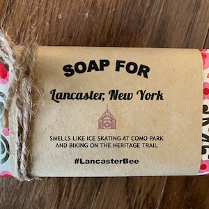 Lancaster NY Soap Sweet Funny Hometown Gift - Unique Gift - Personalized Gift  to celebrate your town