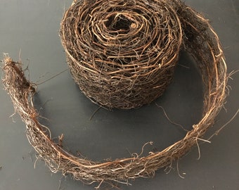 Angelvine grapevine wired ribbon garland 4” x 15ft rustic natural decor weddings farmhouse