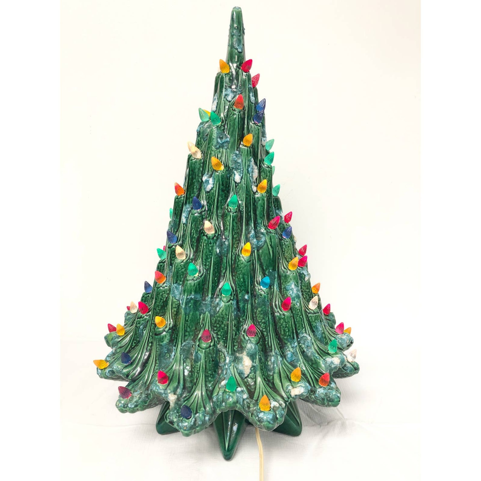 Vintage 19 Ceramic Green Volcano Lava Christmas Tree Etsy