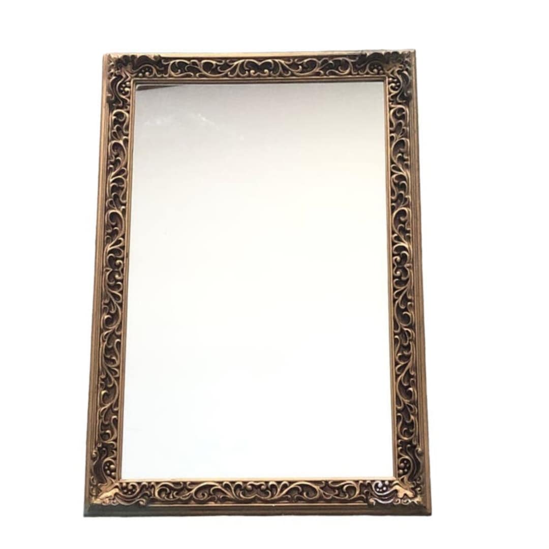 Vintage Ornate Gold Framed Bathroom Mirror Medicine Cabinet Wall Mount ...