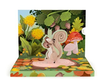 Nature's Symphony: The Squirrel Music Box Card