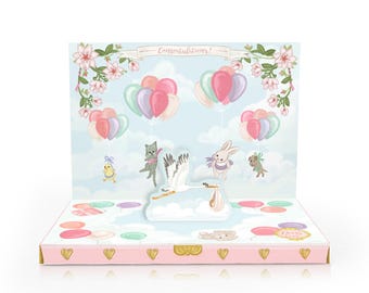 Personalised It's a Girl Music Box Card