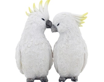 Cockatoo Love Set of 2 Australian Native Parrot Birds Home Ornament Figurine 7cm