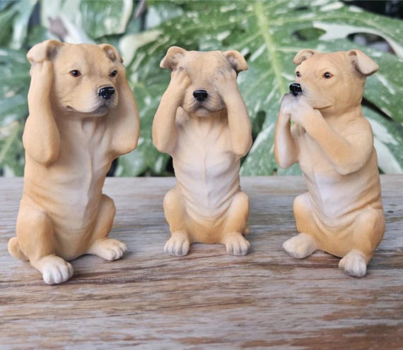 Set of Staffordshire Bull Terrier Dogs Brindle 9cm Staffy Dog