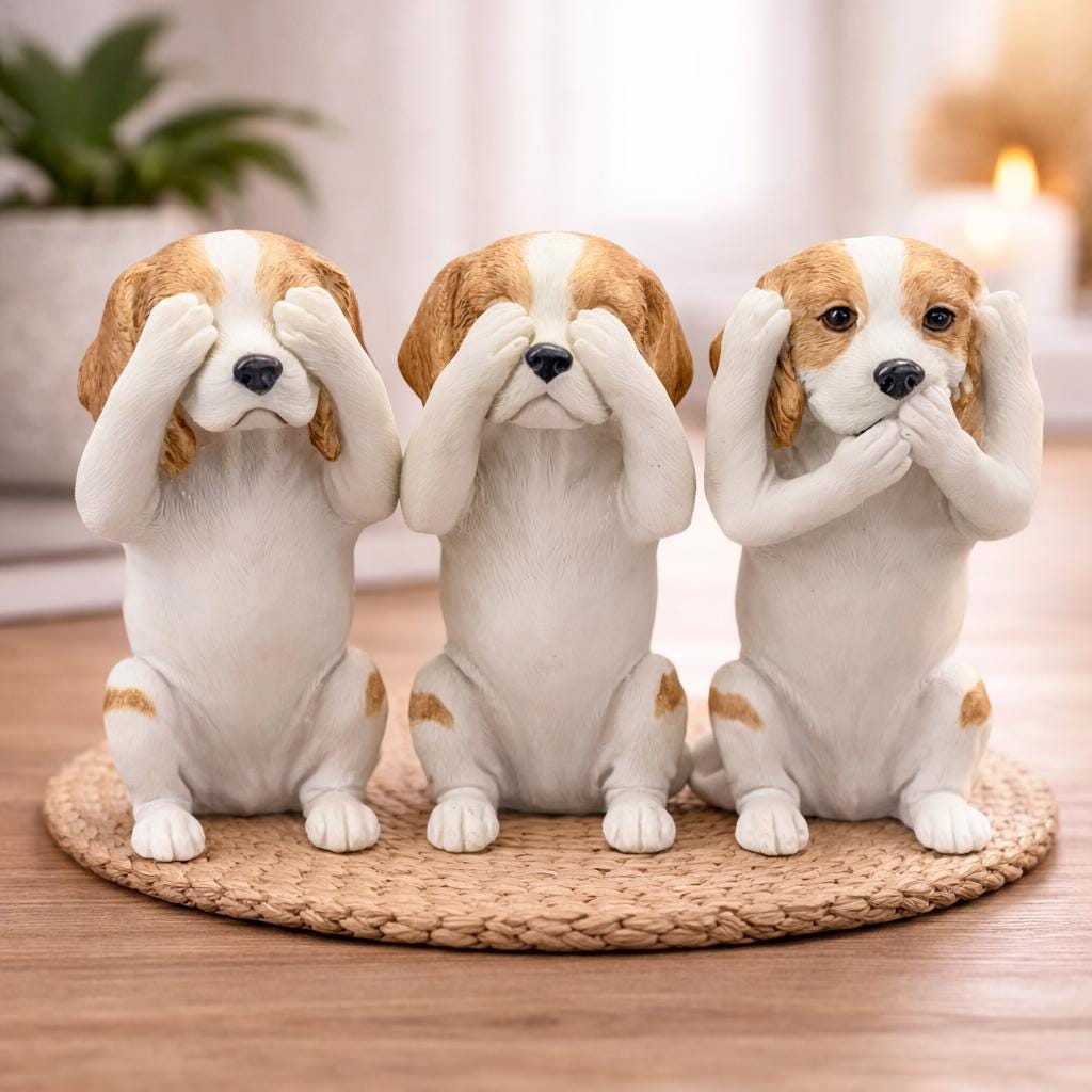 ビーグル犬の置物 オーナメント3個セット - 10 cm 犬好きへのギフト