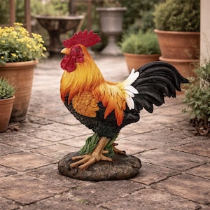 29cm Standing Burnt Orange  Rooster – Country Living Farm Decor