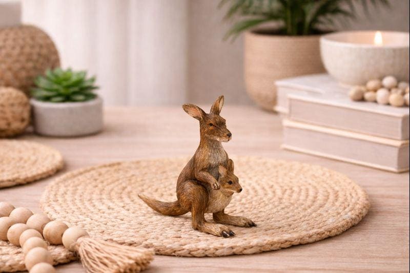 カンガルーとジョーイ - 9.5 cm オーストラリア原住民の置物 - Etsy 日本