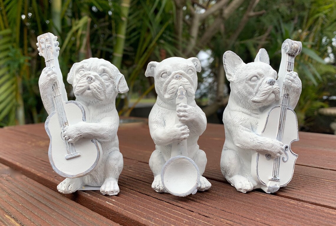 Set of 3 Musical Dogs 10cm Dog Band Instrument Ornament Etsy