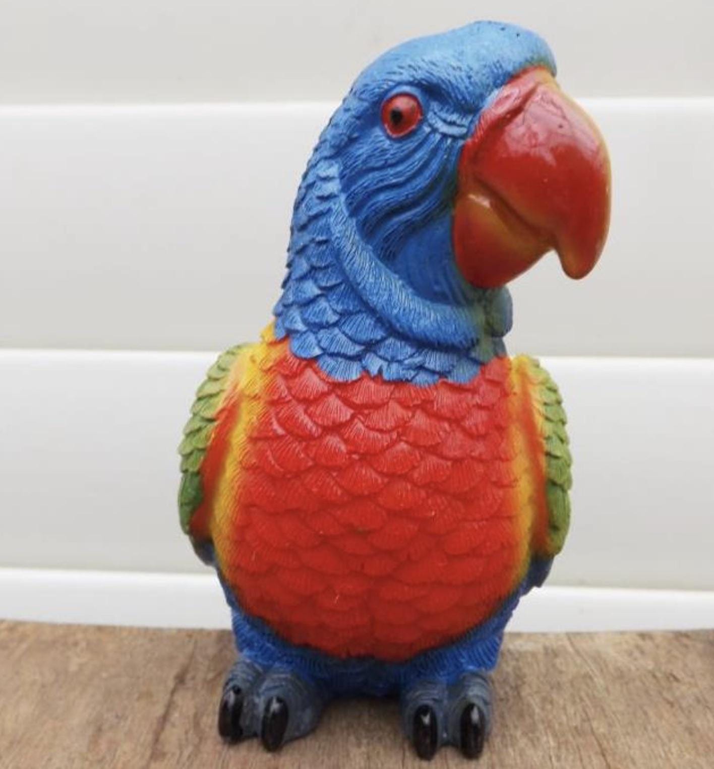 【ヴィンテージ】　アジア七宝オウムの置物 オウムの鳥の棚置き人形 - セキセイインコ、ゴシキセイインコ