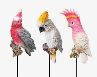 オウムのガーデンステークス3個セット - オーストラリア原産の鳥の屋外