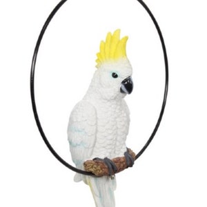 34cm Cockatoo Parrot Australian Native Bird on Hanging Swing Ring parot Indoor / Outdoor