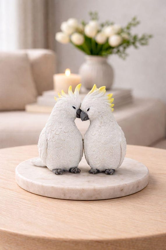 Galah Cockatoo Parrot Hanging Garden Ornament – Australian Native Bird On Swing Ring
