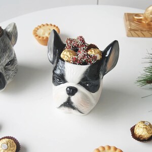 Ceramic Frenchie Dog Planter - Vase Statue Plant French Bulldog ...