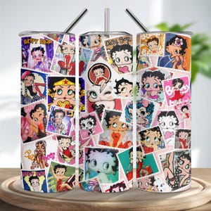 Cartoon 80er Jahre Tumbler Wrap, Retro Cartoon 20 Unzen Becher, Betty Tumbler, Comics Tumbler Wrap, Betty Skinny Straight Tumbler, Cartoon 80er Jahre Png