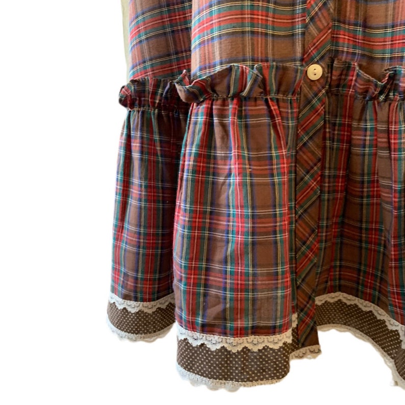 Vintage 70’s Brown Plaid Velvet Gunne Sax Midi Dress Cottagecore ...