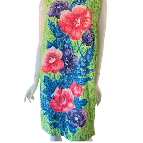 Vintage 60’s Tiki Hawaiian Terry Cloth Shift Dress - image 5