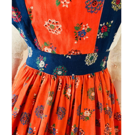 Vintage Rare 70’s Indian Cotton Pinafore Dress Co… - image 6