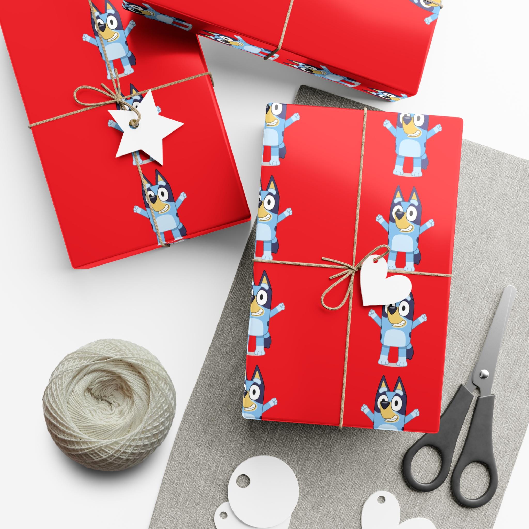 Bluey Red Gift Wrap Papers