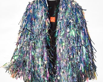 Tinsel Fringe FAB jacket // mid-length // sparkle Jackets // customizable // adult and youth sizing
