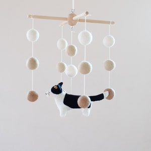 Handmade Corgi Baby Mobile: Wool Felt Nursery Decor