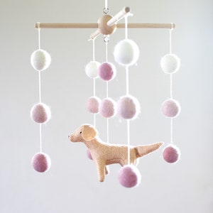 Handmade Golden Retriever Mobile: Wool Felt Dog Nursery Decor