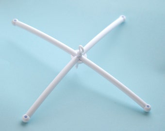 White Plastic Mobile Hanger: DIY Nursery Crib Frame