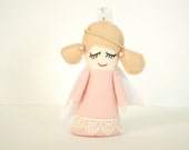 Personalized Girl Baptism Gift, Felt Angel Christening Gift, Baptism Keepsake, Godparents Gift, Personalized Christmas Ornament