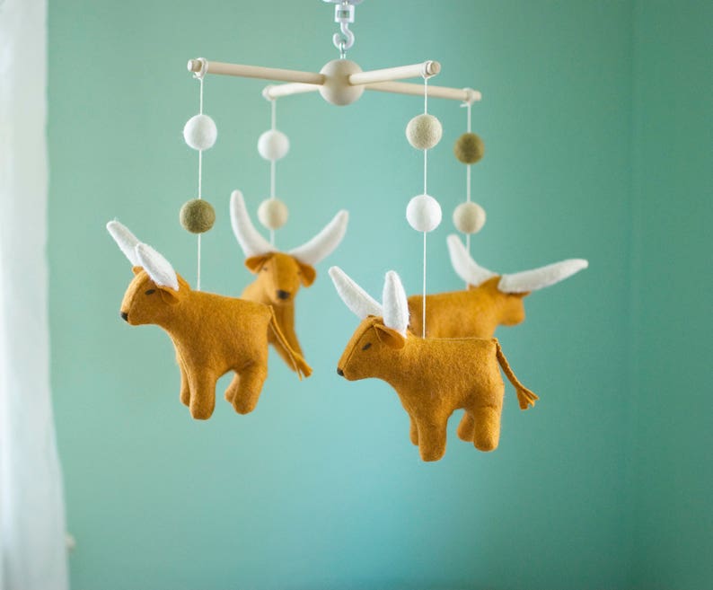 Longhorns Mobile Cowboy Mobile Baby Crib Mobile Natural Etsy
