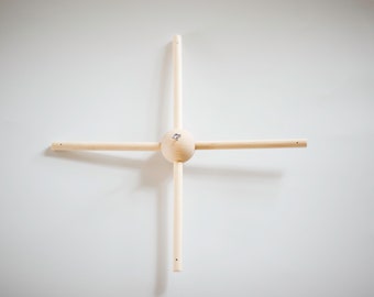 Birch Wood Baby Mobile Hanger DIY Kit: 11" Sphere Frame