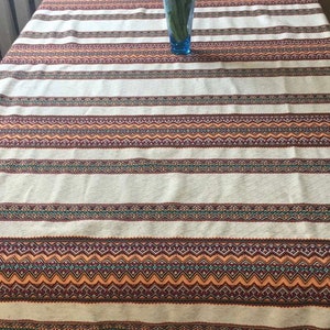 Tablecloth folk ornamental Ukranian Traditional tapestry Summer decor Red Blue Green Brown  Gift for Dad for Mom