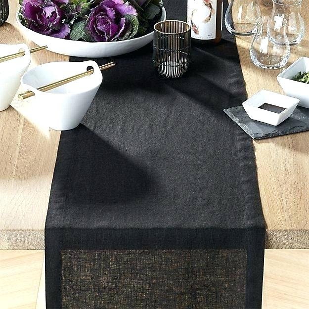 Linen table runner Black solid colour linen autumn Fall Etsy