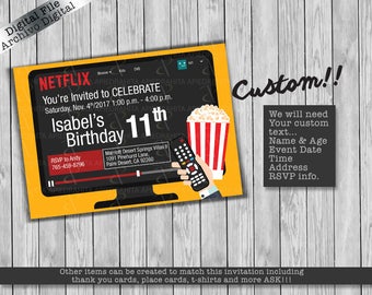 Netflix Birthday Party Invitation