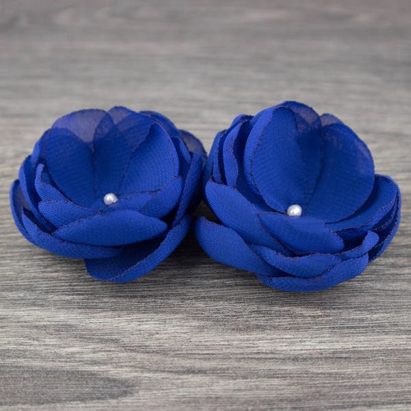 Royal Blue Wedding Hair Flowers - Blue Flower Hair Clip - Blue Bridesmaids - Wedding Hair Comb - Royal Blue Brooch - Wedding Hair Pin