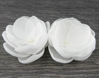 Ivory Bridal Flower - Ivory Hair Clip - Ivory Hair Flower - Ivory Fascinator - Ivory Fabric Flower - Ivory Flower Clip - Ivory Flower Brooch