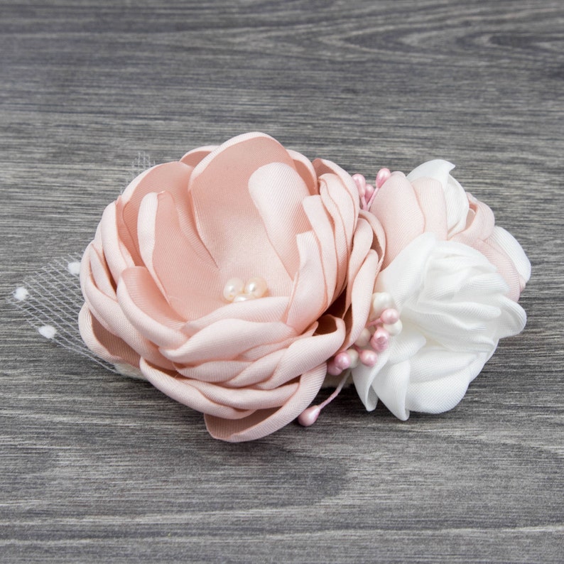 Blush Hair Flower Etsy UK