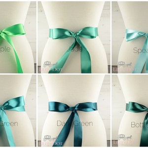 High Quality Green Satin Bridal Sash image 2