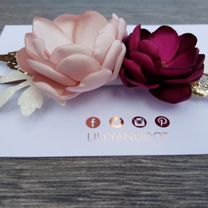 Blush Pink Burgundy Rose Gold Flower Accessory image 5