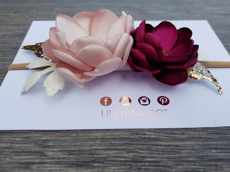 Blush Pink Burgundy Rose Gold Flower Accessory image 5