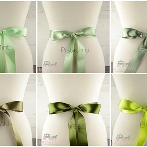 High Quality Green Satin Bridal Sash image 1