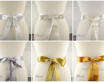 High Quality Neutral Colours Satin Bridal Sash