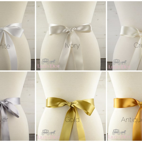 High Quality Neutral Colours Satin Bridal Sash