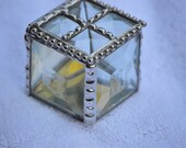 Stained Glass Beveled Top Engagement Ring Box, Jewelry Box, Keepsake, Unique and Beautiful A Great Gift Order Early