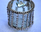 Round Embossed Glass Engagement Ring Box, Jewelry Box, Keepsake, Stunning, Unique and Beautiful A Great Gift Order Early