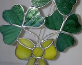 Stained Glass Shamrock quot Luck of the Irish Bouquet quot , Suncatcher, Ornament, Beautiful, Custom Handmade